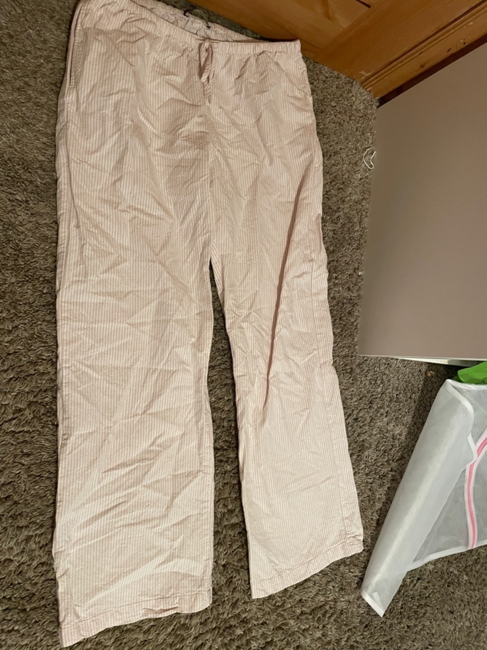 Brandy Melville Pale Pink Striped Lounge Pants